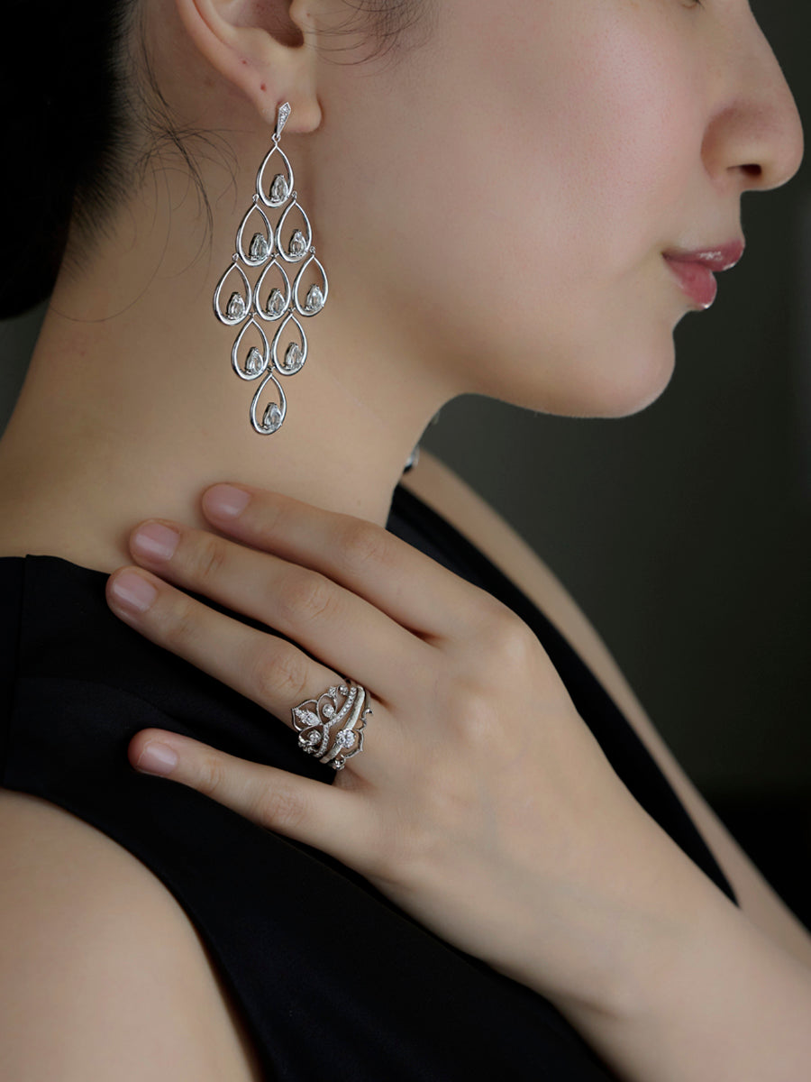 【8月限定】Lotus  pierce_White Topaz