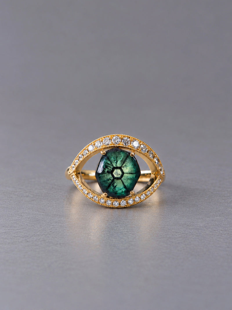 Evil eye ring_トラピッチェエメラルド ＜一点もの＞
