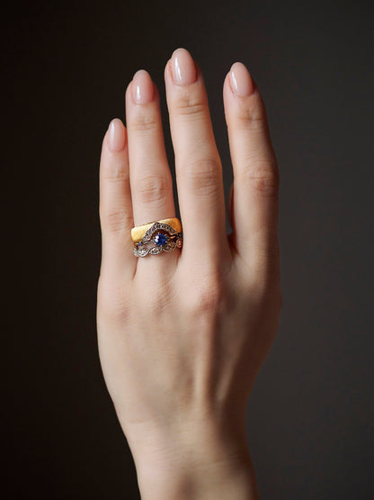 Evil eye / half eternity Ring