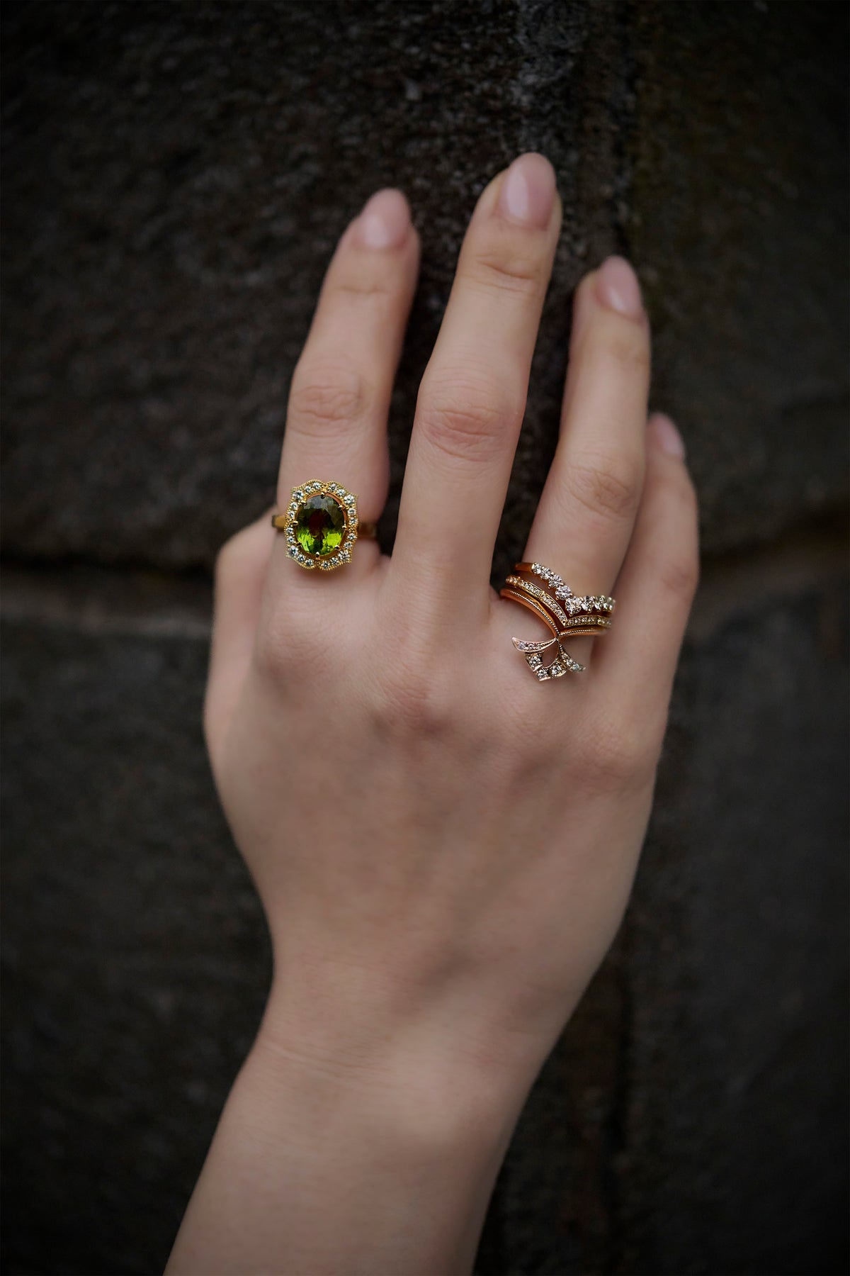 Moroccan / half-eternity Ring＜V line＞