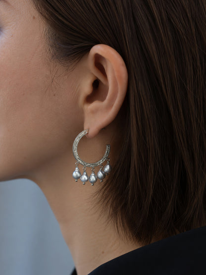 Nile hoop pierce_AKOYA Pearl　＜受注生産＞