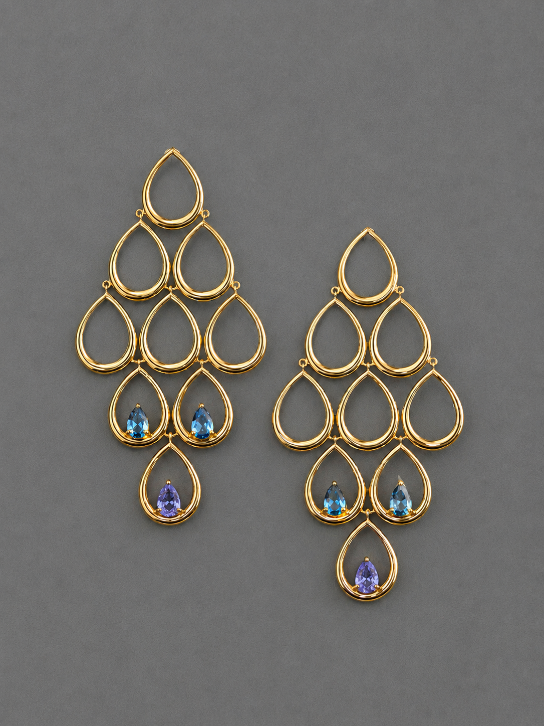 【8月限定】Lotus  pierce_Lontdon Blue Topaz×Tanzanite