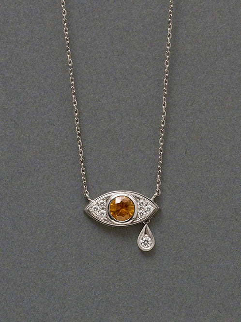 Evil eye/ Necklace_Yellow Sapphire