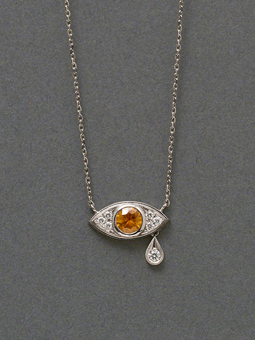 Evil eye / Necklace_Yellow Sapphire