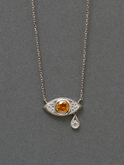 Evil eye / Necklace_Yellow Sapphire