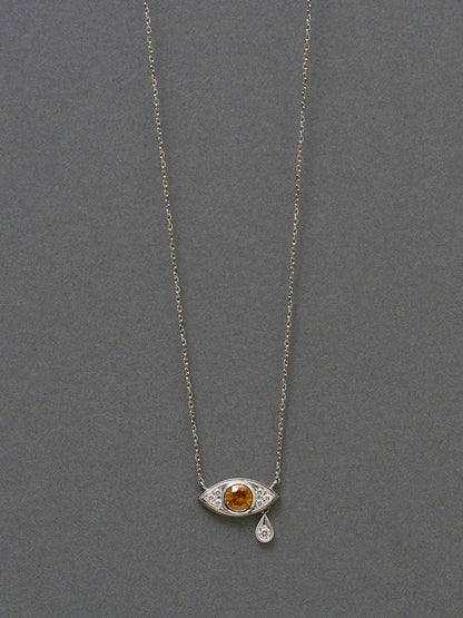 Evil eye/ Necklace_Yellow Sapphire