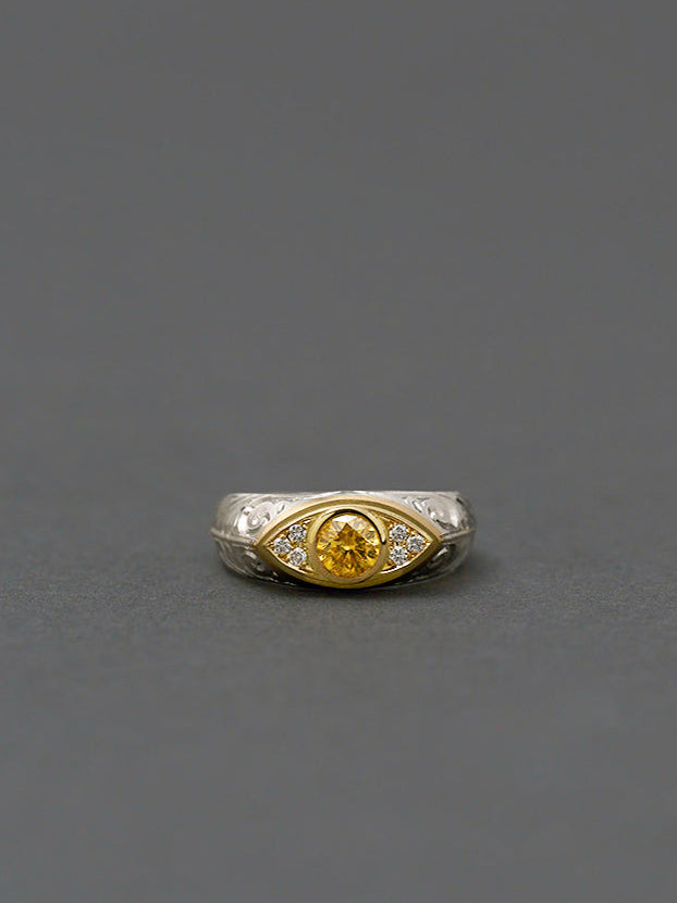 Evil eye Signet Ring_Yellow Diamond ＜１点もの＞