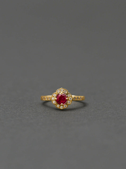 Moroccan / Flora Ring _Ruby　＜一点もの＞