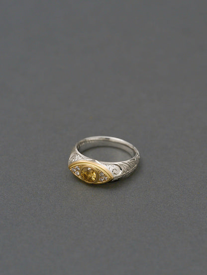 Evil eye Signet Ring_Yellow Diamond ＜１点もの＞