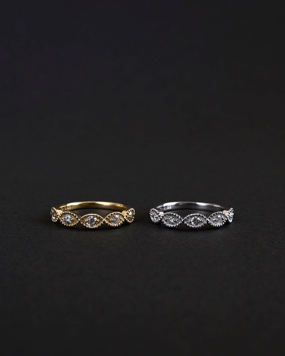 Evil eye / half eternity Ring