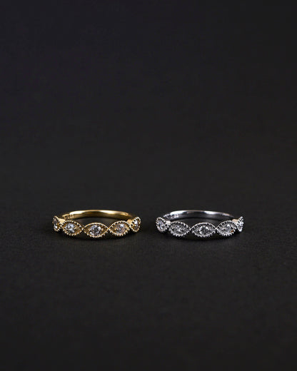 Evil eye / half eternity Ring