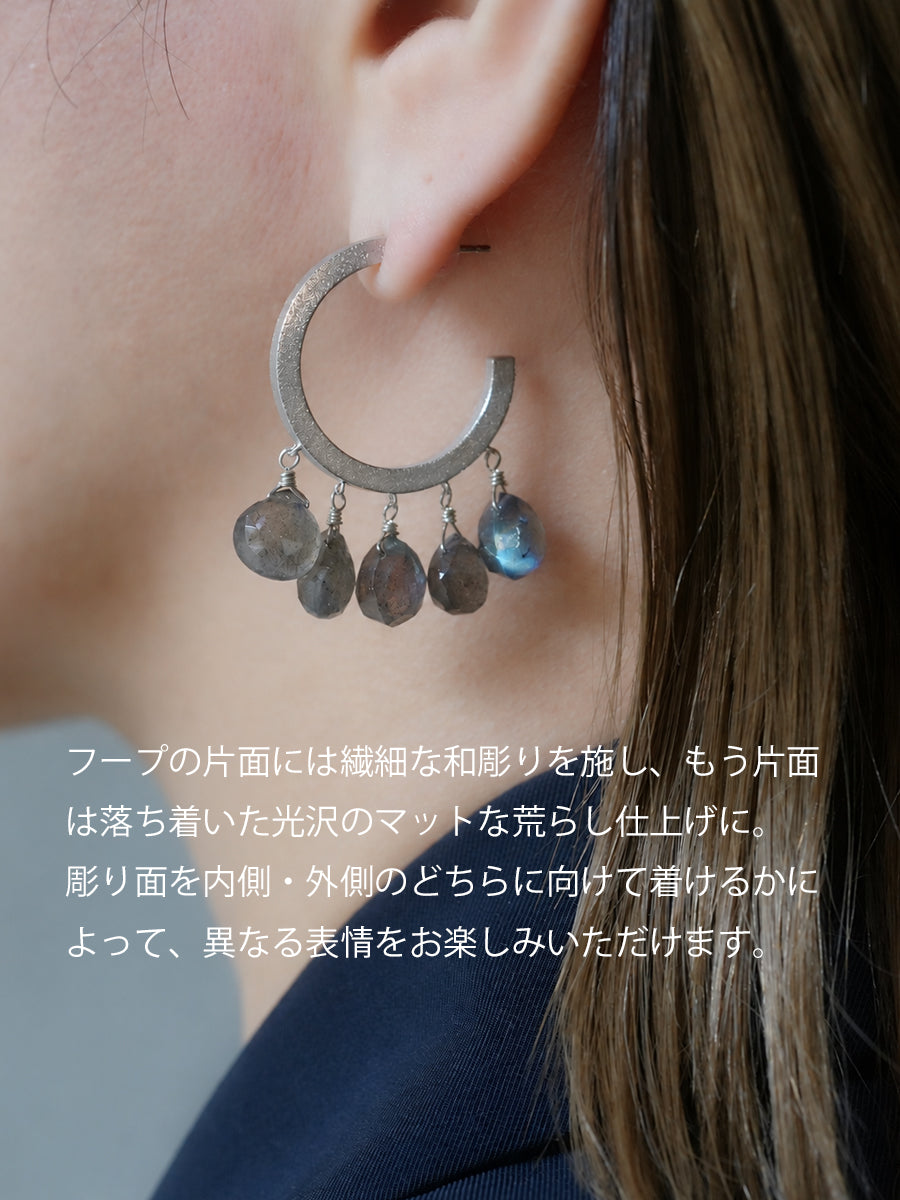 Nile hoop pierce_Iolite 　＜１点もの＞