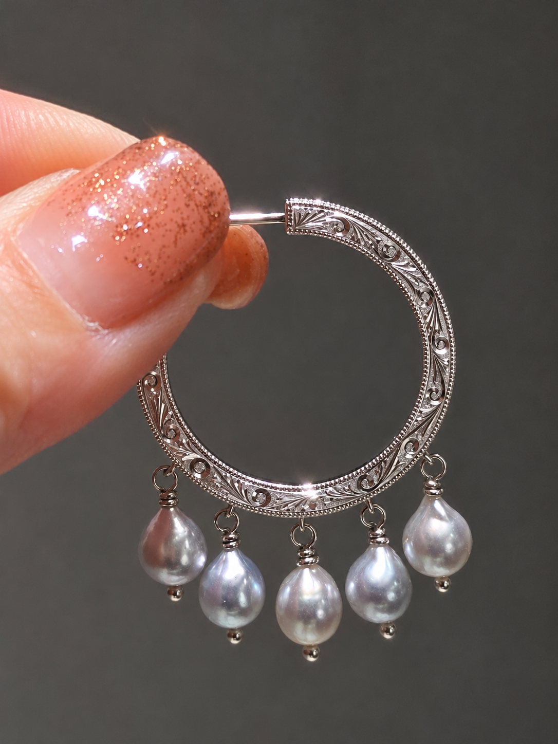 Nile hoop pierce_AKOYA Pearl　＜受注生産＞