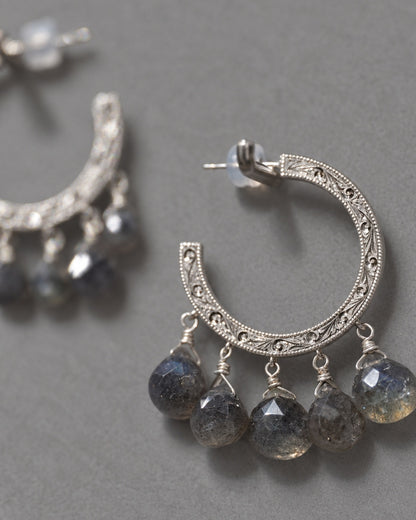 Nile hoop pierce_labradorite　＜１点もの＞