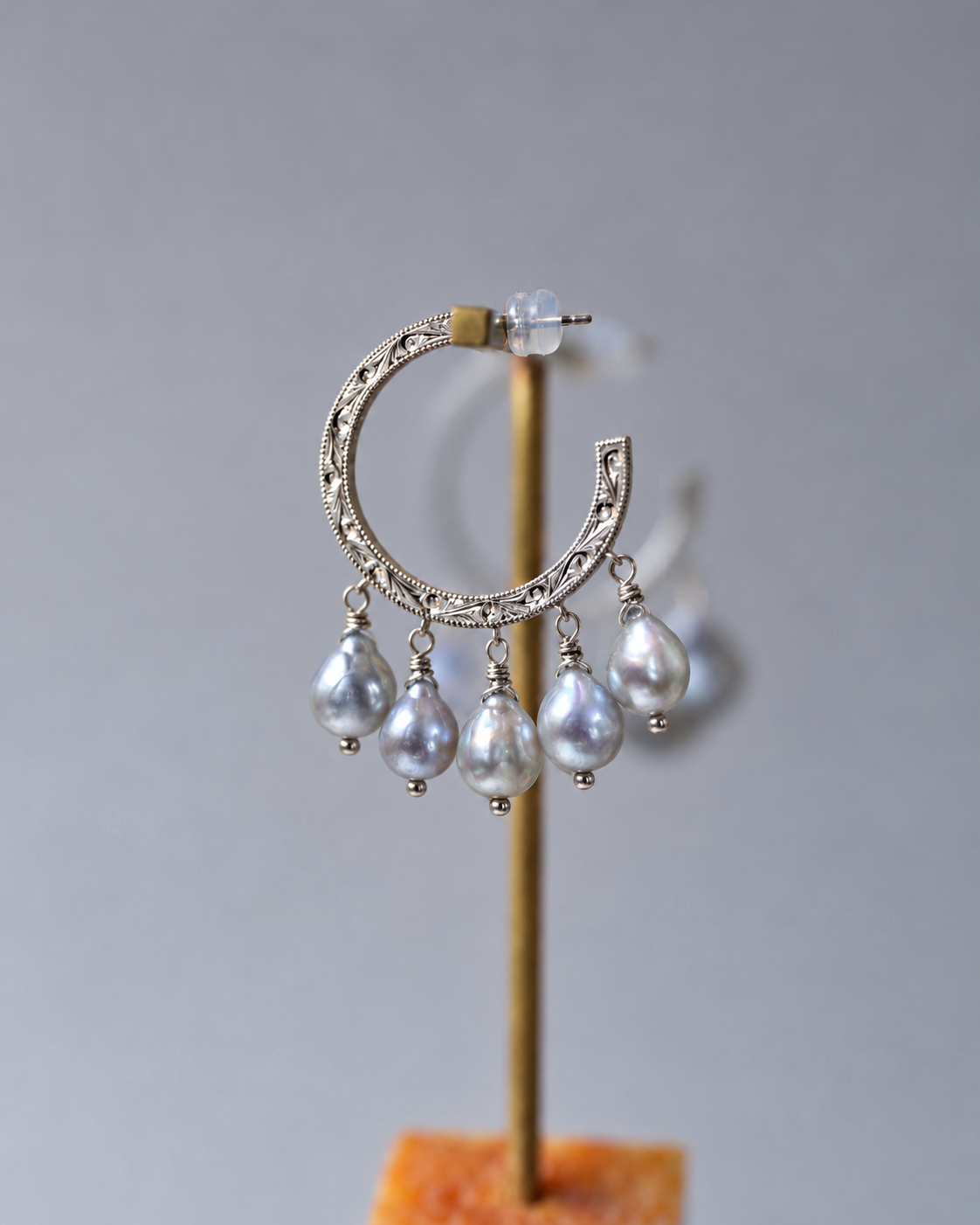 Nile hoop pierce_AKOYA Pearl　＜受注生産＞