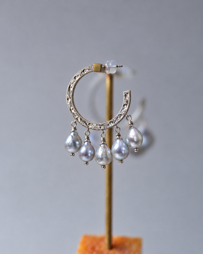 Nile hoop pierce_AKOYA Pearl　＜受注生産＞