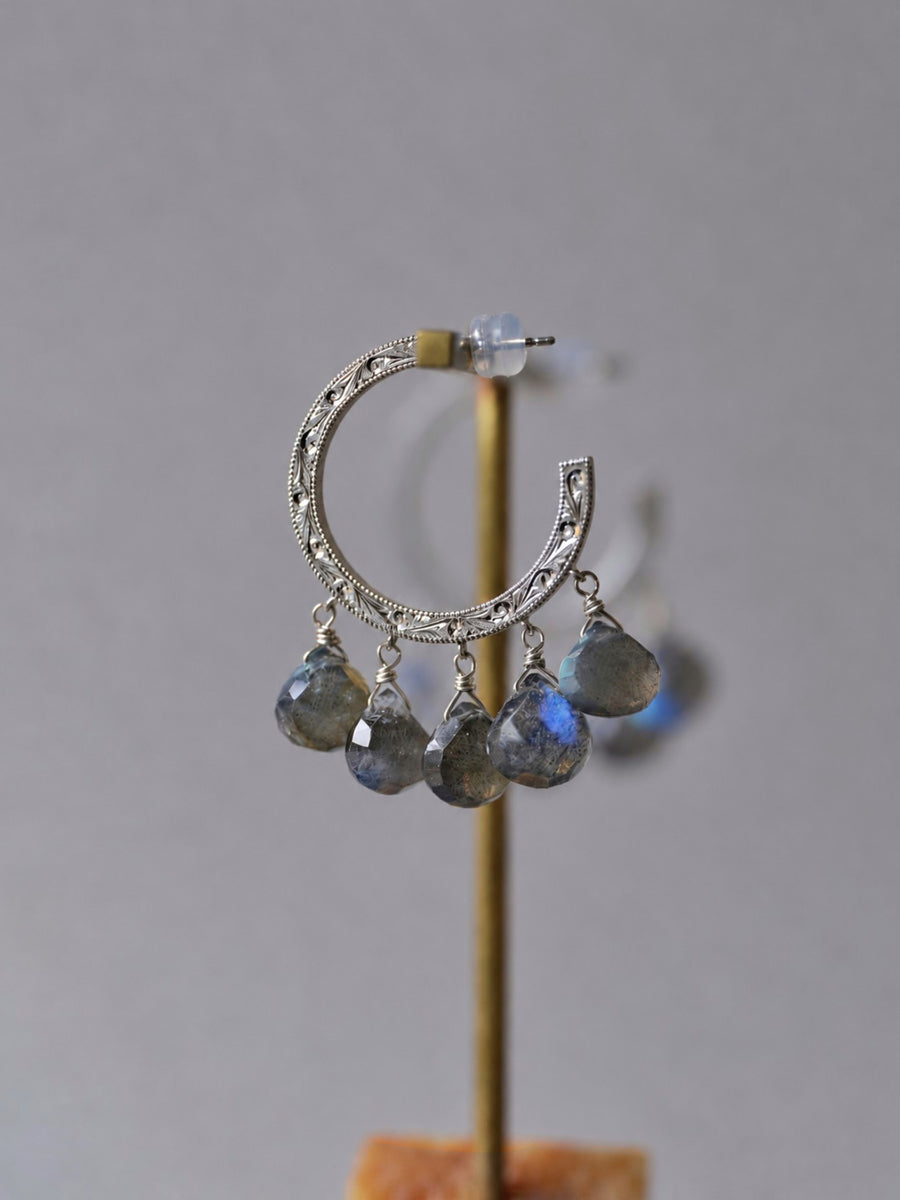 Nile hoop pierce_labradorite　＜１点もの＞