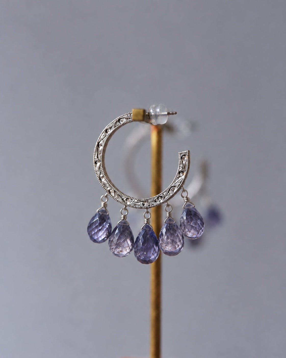 Nile hoop pierce_Iolite 　＜１点もの＞