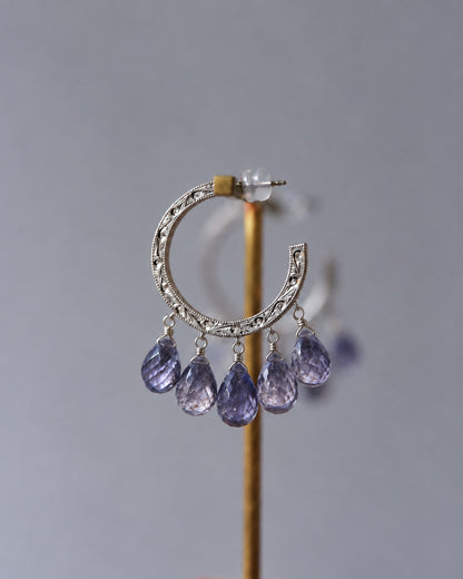 Nile hoop pierce_Iolite 　＜１点もの＞