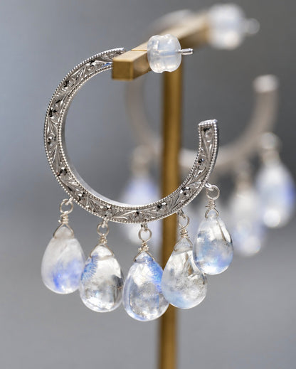 Nile hoop pierce_Dumortierite in Quartz　＜１点もの＞