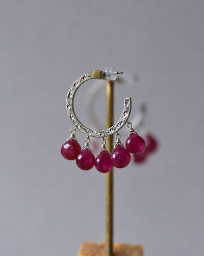 Nile hoop pierce_Ruby　＜１点もの＞