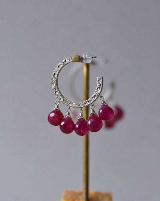 Nile hoop pierce_Ruby　＜１点もの＞
