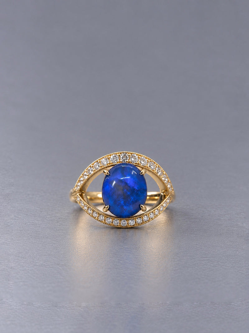 Evil eye ring_ブラックオパール ＜一点もの＞