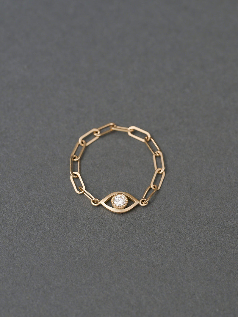 Evil eye chain Ring