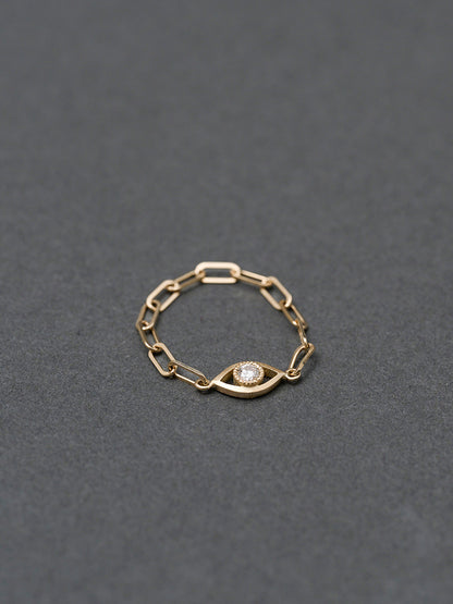 Evil eye chain Ring