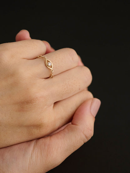 Evil eye chain Ring