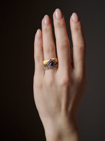 Evil eye / half eternity Ring