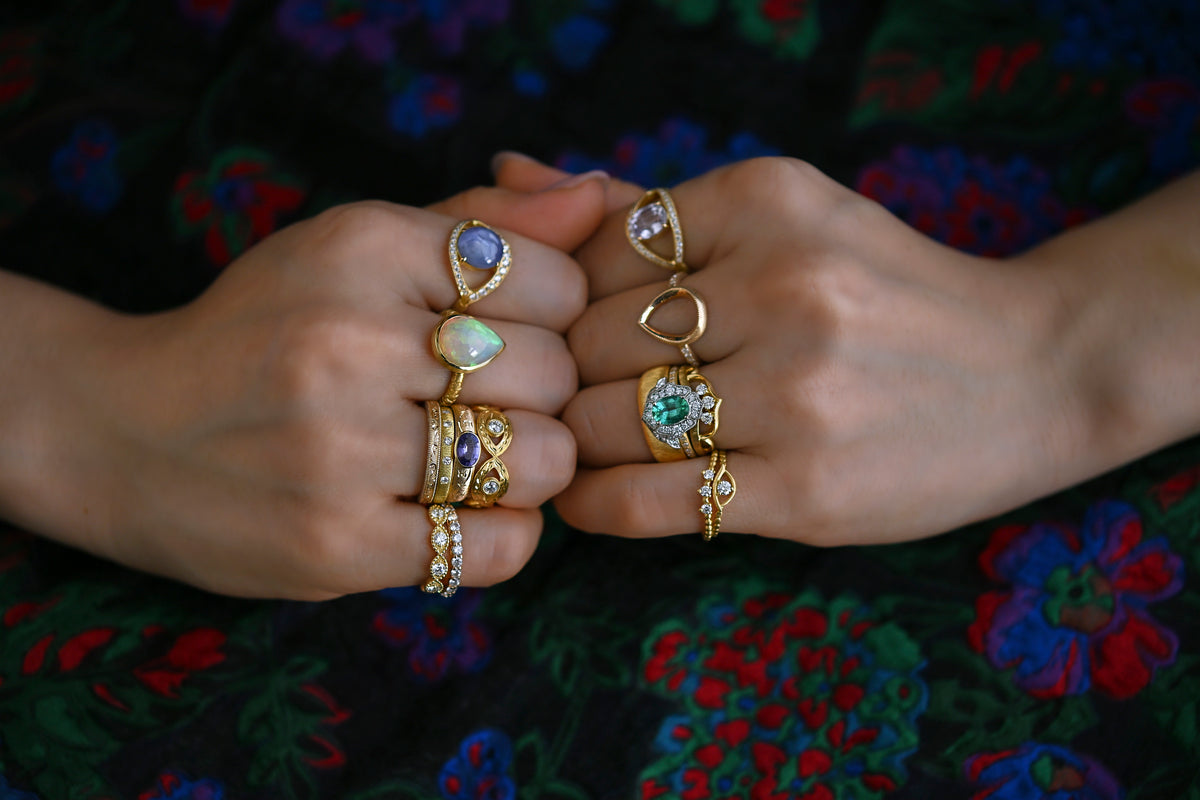 Moroccan Flora Ring Emerald ＜１点もの＞